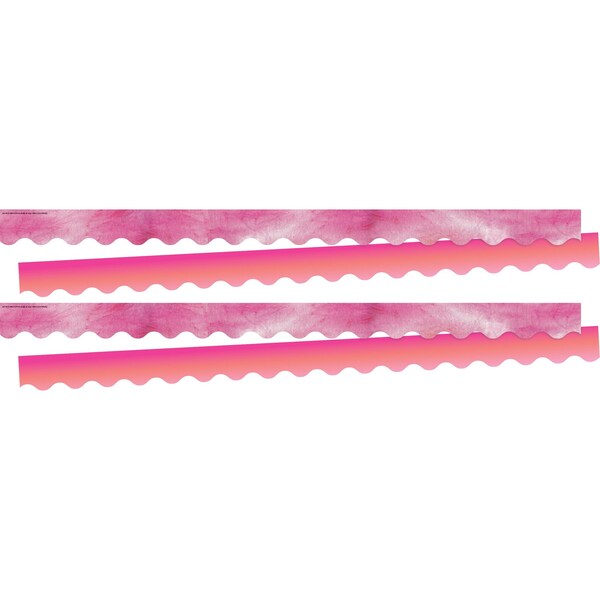 Barker Creek Tie-Dye & Ombr Pink Double-Sided Scalloped Border, 26/set 4332 - main